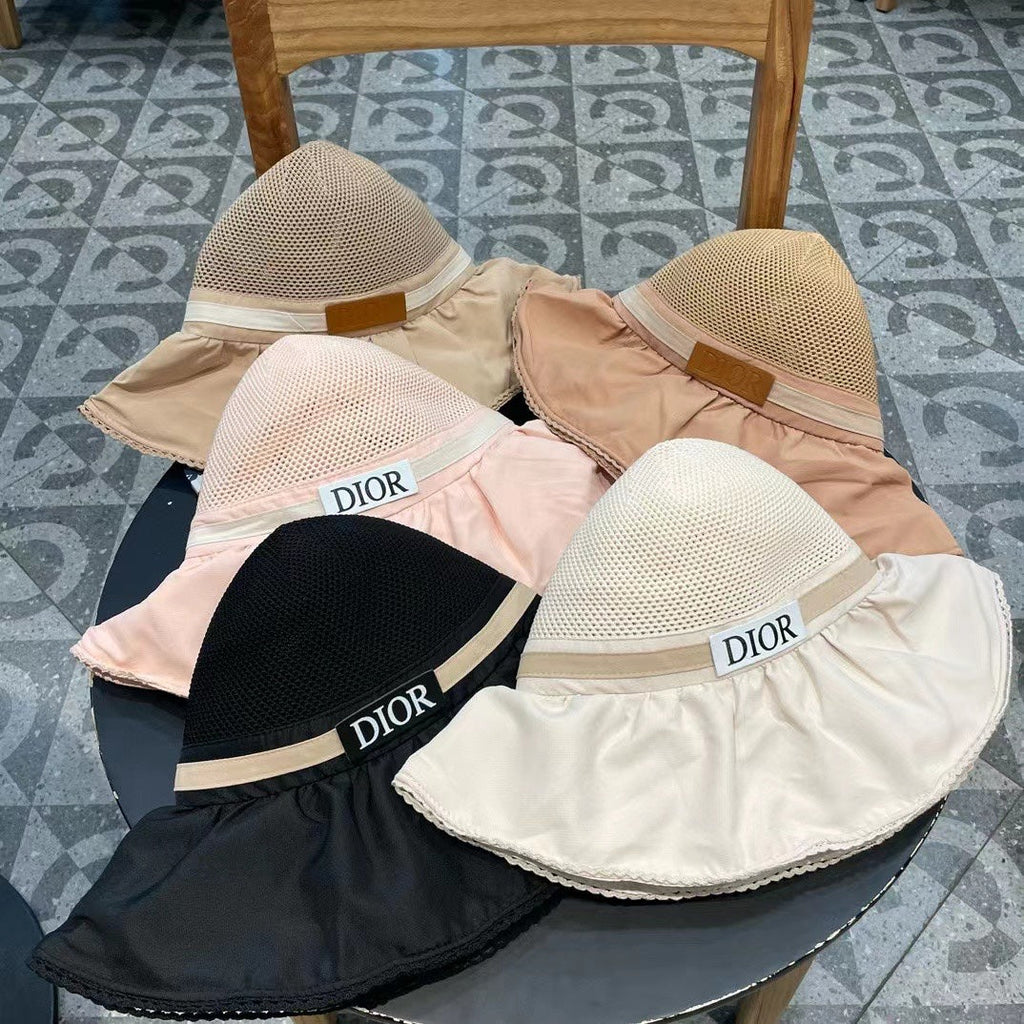 BLACK STRAW BUCKET HAT WITH BOW FABRIC BORDER 439646