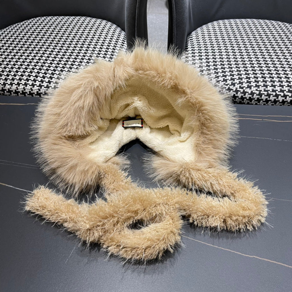BEANIE HAT IN COLORFUL WOOL AND RABBIT FUR 392115
