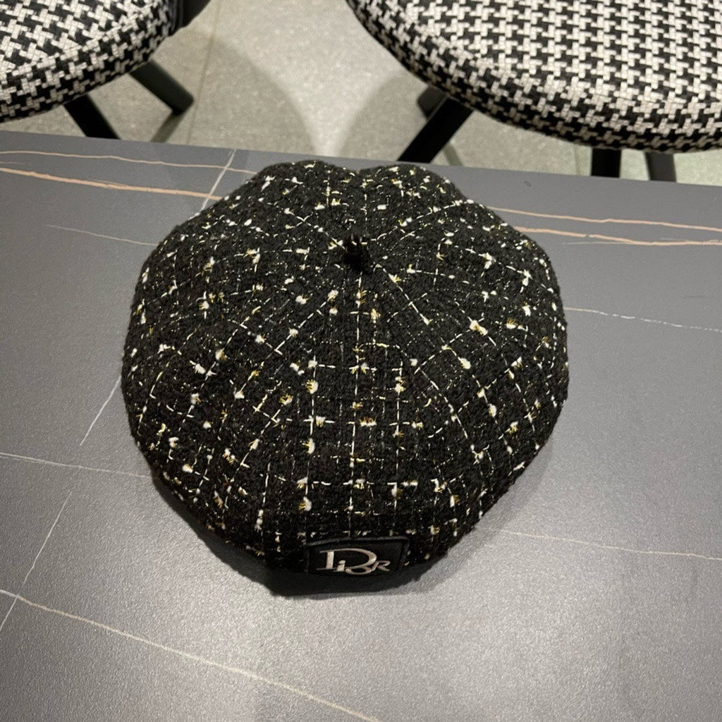 BERET HAT IN BLACK TWEED 434680