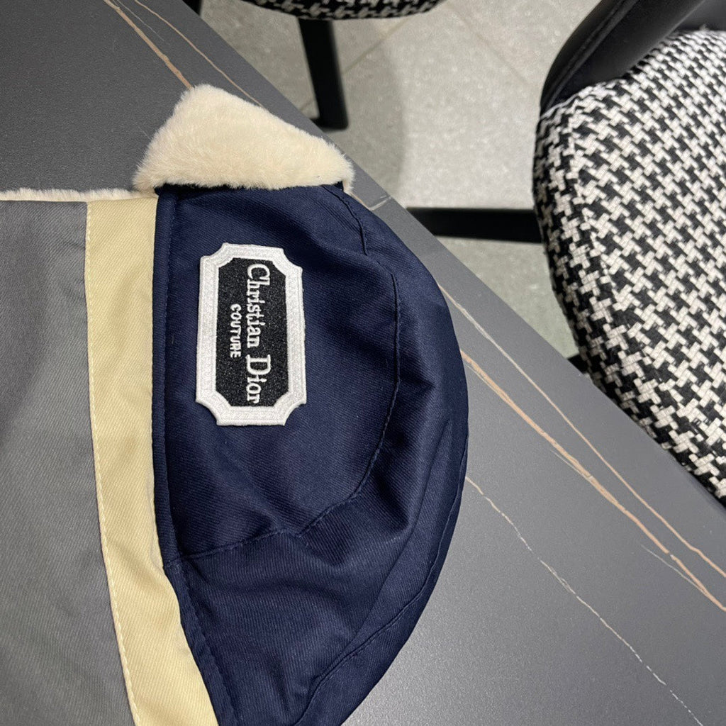 TRAPPER HAT IN DENIM BLUE SUEDE AND RABBIT FUR 439535