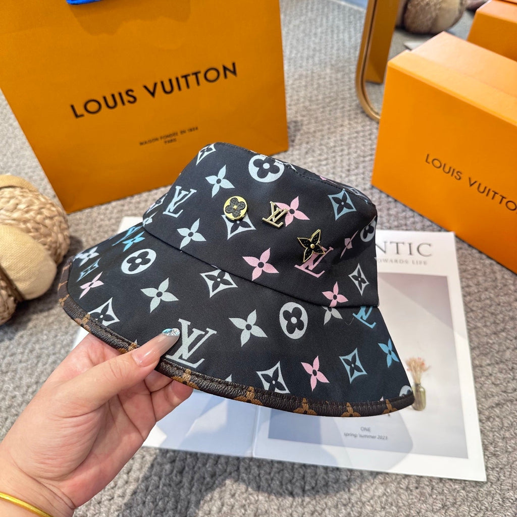LV 26s Sun Hat Black Colorful 983655
