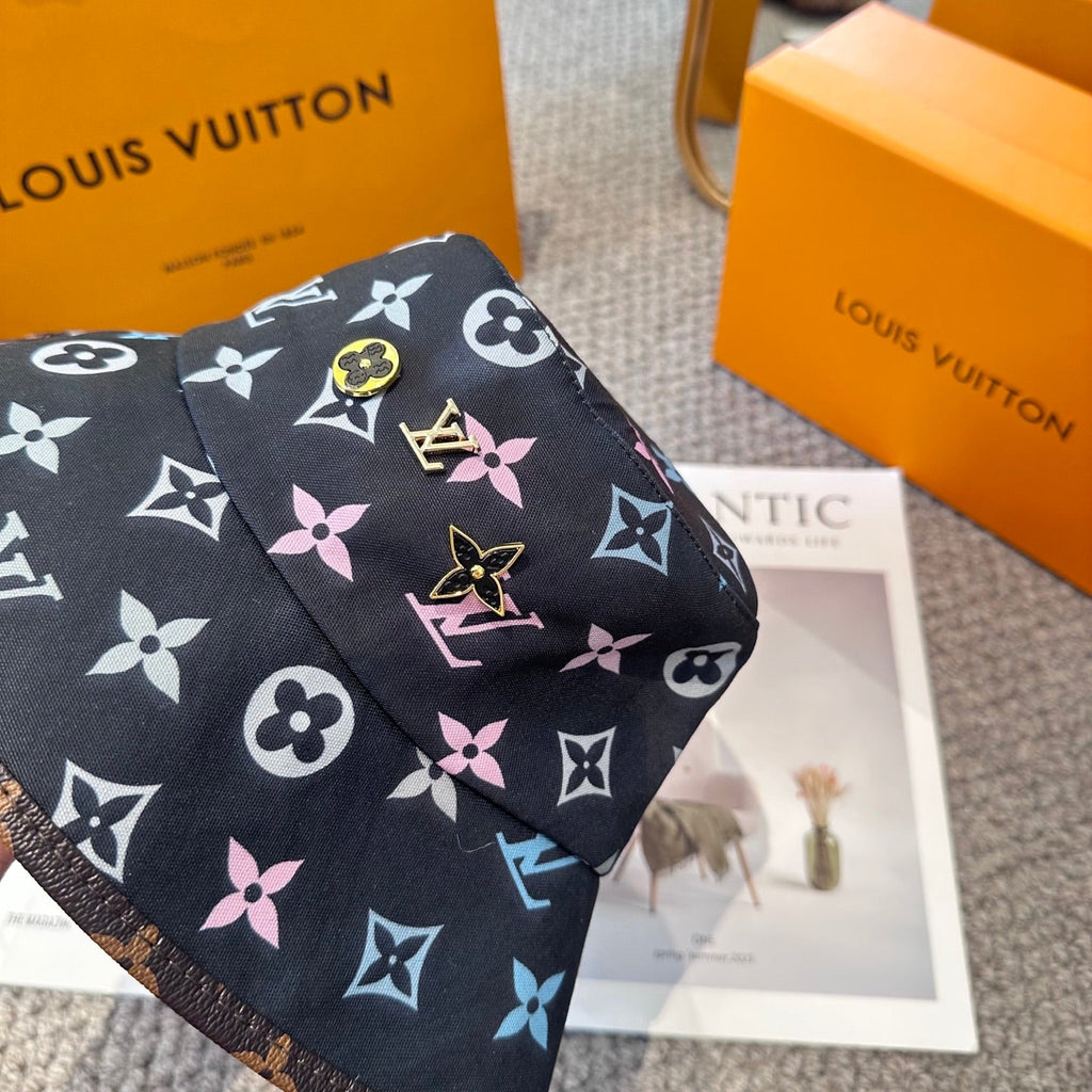 LV 26s Sun Hat Black Colorful 983655