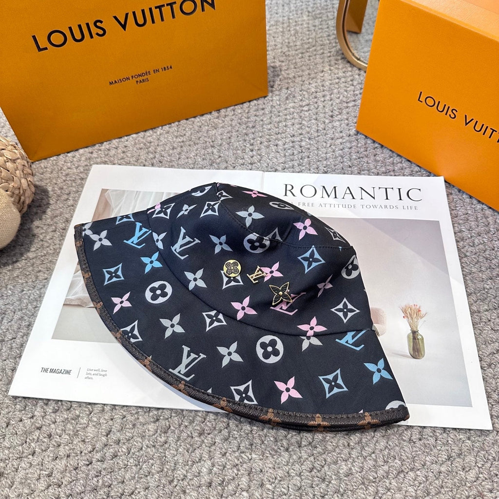 LV 26s Sun Hat Black Colorful 983655