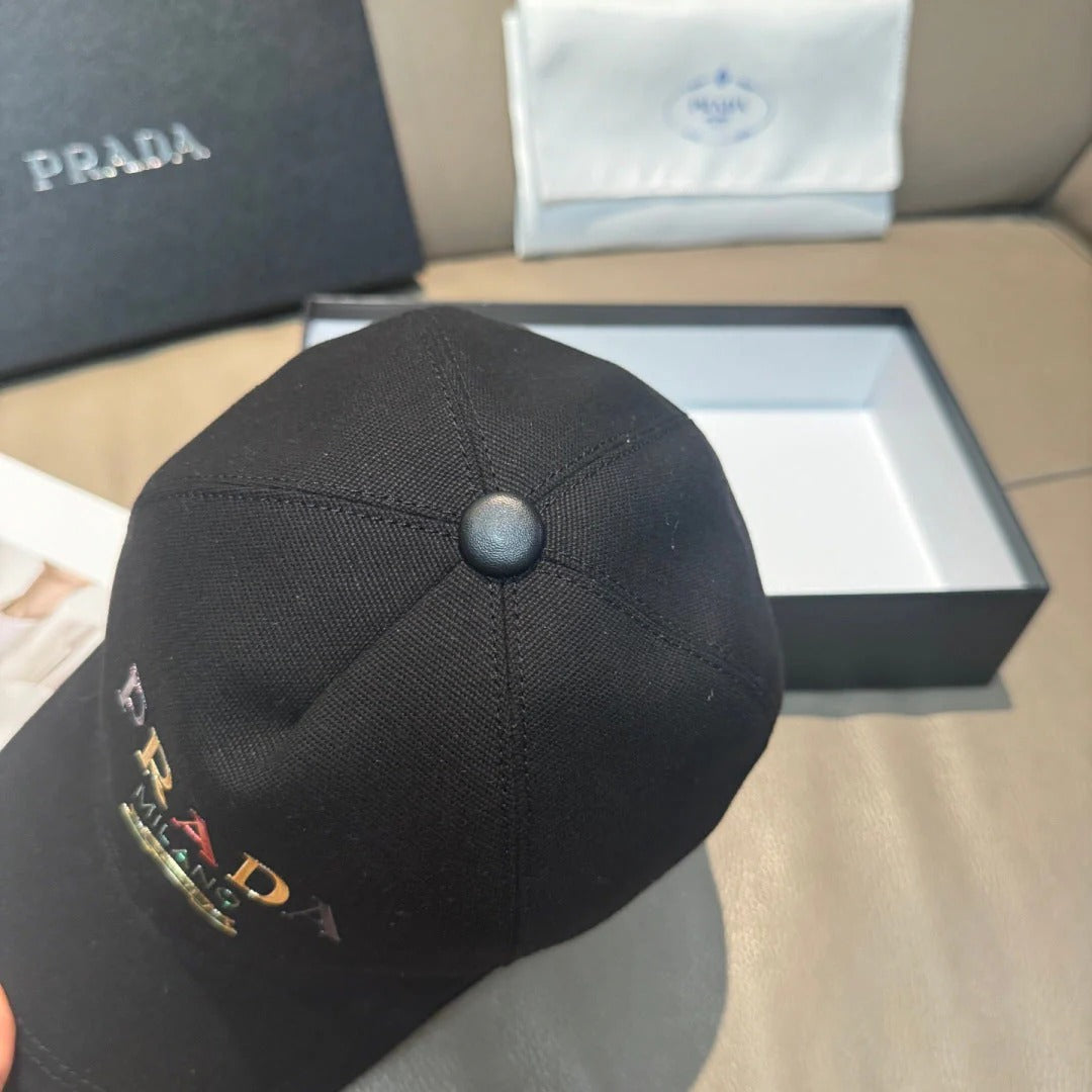 Prada Embroidered Logo Baseball Cap Cotton 280833