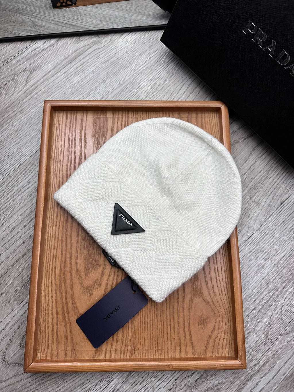 BEANIE HAT IN WHITE WOOL AND RABBIT FUR 436399