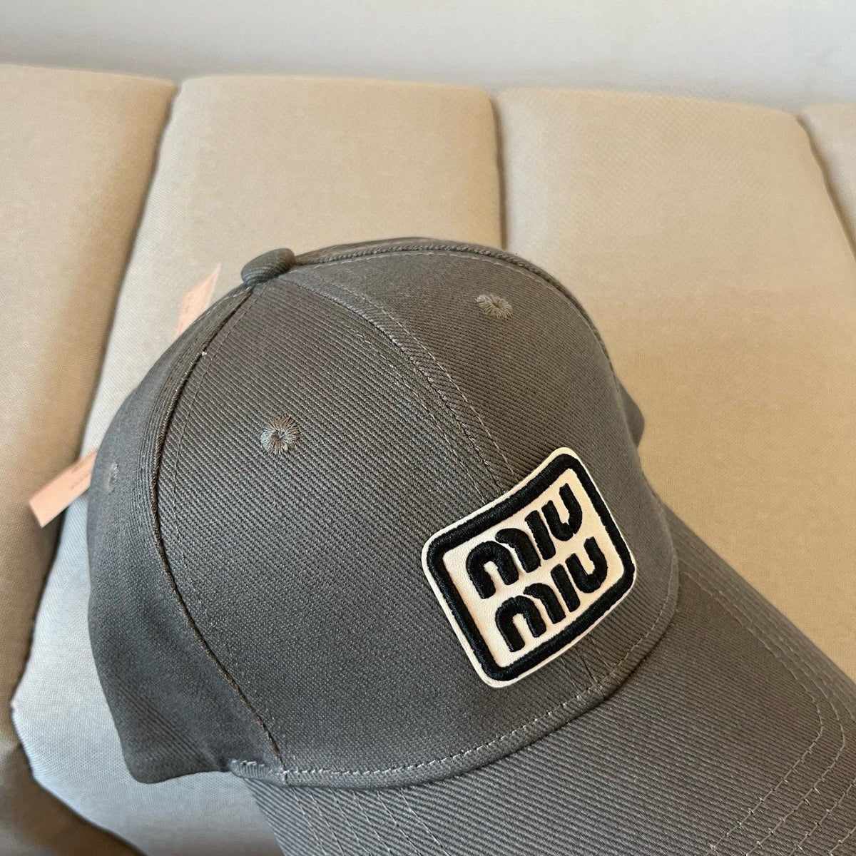 MM BASEBALL CAP IN DARK GREY KHAKI FABRIC STYLE 1
