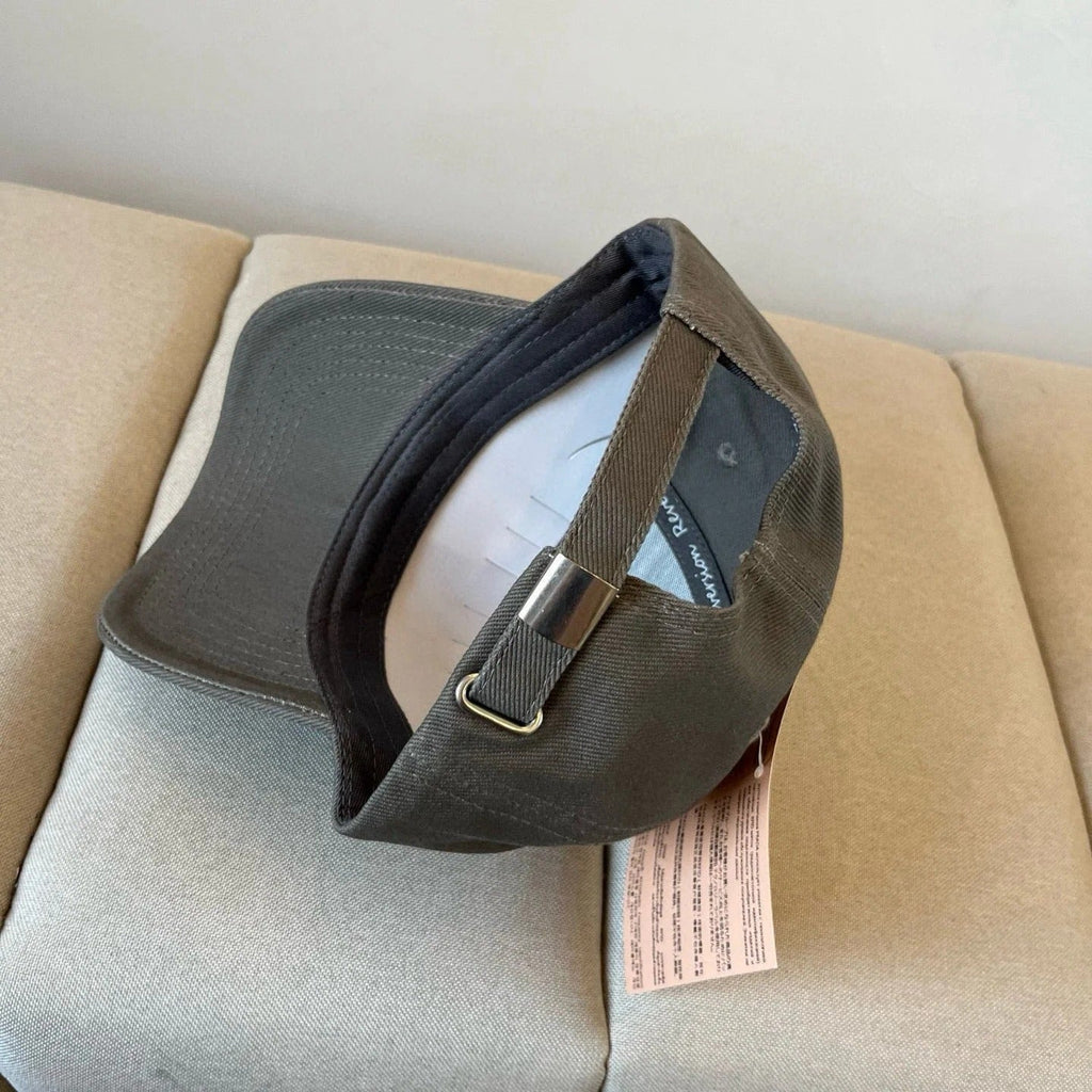 MM BASEBALL CAP IN DARK GREY KHAKI FABRIC STYLE 1