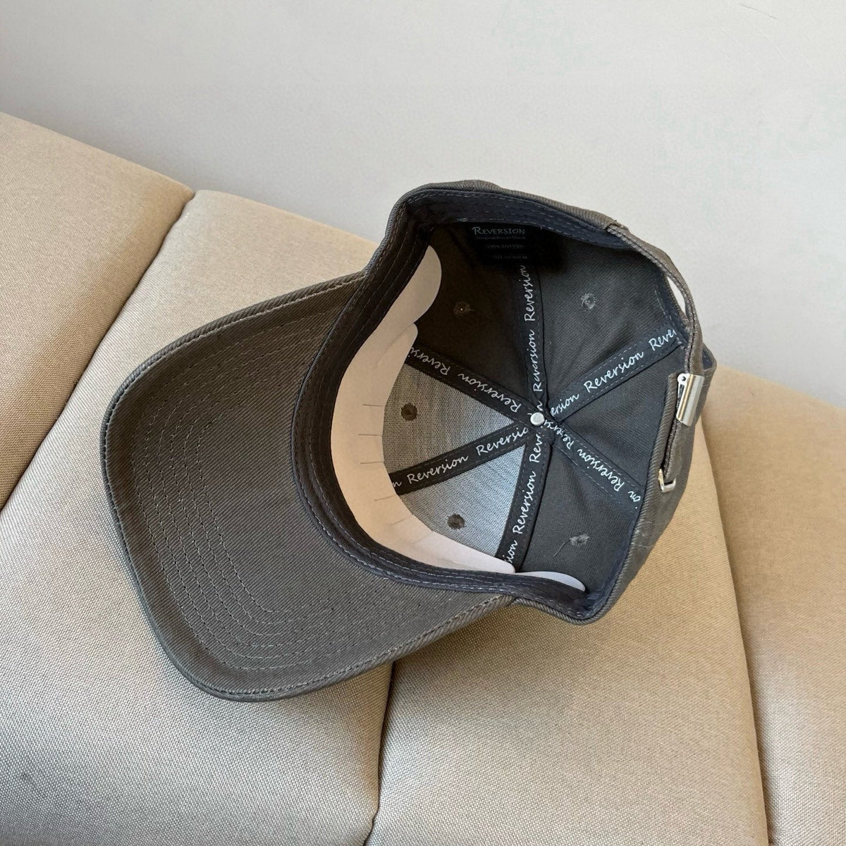 MM BASEBALL CAP IN DARK GREY KHAKI FABRIC STYLE 1